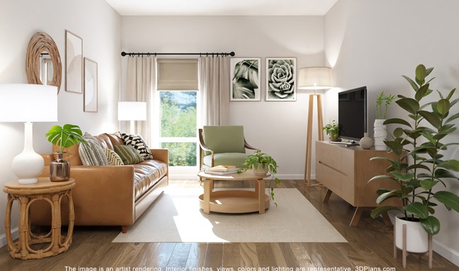 living room with couch coffee table and area rug